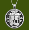 Keane Irish Coat Of Arms Claddagh Round Pewter Family Crest Pendant