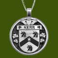 Kerr Irish Coat Of Arms Claddagh Round Pewter Family Crest Pendant