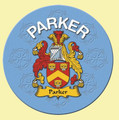 Parker Coat of Arms Cork Round English Family Name Coasters Set of 10