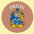 Paton Coat of Arms Cork Round English Family Name Coasters Set of 10
