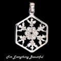 Snowflake Design Medium Sterling Silver Pendant