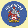 Richards Coat of Arms Cork Round English Family Name Coasters Set of 10