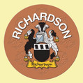 Richardson Coat of Arms Cork Round English Family Name Coasters Set of 10