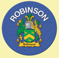 Robinson Coat of Arms Cork Round English Family Name Coasters Set of 10