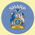 Sharp Coat of Arms Cork Round English Family Name Coasters Set of 10