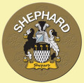 Shephard Coat of Arms Cork Round English Family Name Coasters Set of 10