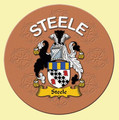 Steele Coat of Arms Cork Round English Family Name Coasters Set of 10