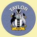 Taylor Coat of Arms Cork Round English Family Name Coasters Set of 10