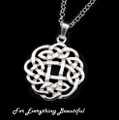 Celtic Floral Puff Knotwork Small Sterling Silver Pendant