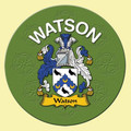 Watson Coat of Arms Cork Round English Family Name Coasters Set of 10