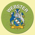 Webster Coat of Arms Cork Round English Family Name Coasters Set of 10