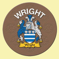 Wright Coat of Arms Cork Round English Family Name Coasters Set of 10