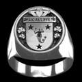 McAuliffe Irish Coat Of Arms Family Crest Mens Sterling Silver Ring