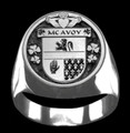 McAvoy Irish Coat Of Arms Family Crest Mens Sterling Silver Ring