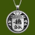 OLeary Irish Coat Of Arms Claddagh Round Pewter Family Crest Pendant