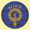 Elliot Clan Crest Tartan Cork Round Clan Badge Coasters Set of 10