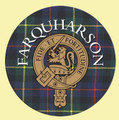 Farquharson Clan Crest Tartan Cork Round Clan Badge Coasters Set of 10