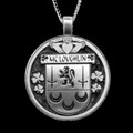 McLoughlin Irish Coat Of Arms Claddagh Round Silver Family Crest Pendant