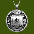 McLoughlin Irish Coat Of Arms Claddagh Round Pewter Family Crest Pendant