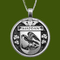Madden Irish Coat Of Arms Claddagh Round Pewter Family Crest Pendant