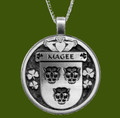 Magee Irish Coat Of Arms Claddagh Round Pewter Family Crest Pendant