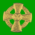 Celtic Cross Circular Medium 9K Yellow Gold Brooch