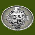 McGrath Irish Coat of Arms Oval Antiqued Mens Stylish Pewter Belt Buckle