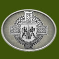 Shaughnessy Irish Coat of Arms Oval Antiqued Mens Stylish Pewter Belt Buckle