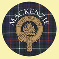 MacKenzie Clan Crest Tartan Cork Round Clan Badge Coasters Set of 10