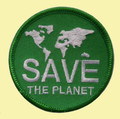 Save The Planet Round Embroidered Cloth Patch Set x 3