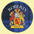 Roberts Coat of Arms Tartan Cork Round Scottish Name Coasters Set of 10