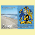 Bailey Coat of Arms English Family Name Fridge Magnets Set of 10