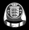 OBrien Irish Coat Of Arms Family Crest Mens Sterling Silver Ring