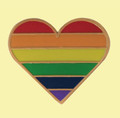 Rainbow Pride Heart Enamel Badge Lapel Pin Set x 3