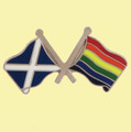 Saltire Rainbow Pride Crossed Country Flags Friendship Enamel Lapel Pin Set x 3