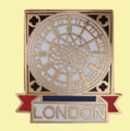 United Kingdom London Big Ben Clock Face Enamel Lapel Pin Set x 3