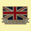 Union Jack Flag London Rectangular Enamel Lapel Pin Set x 3