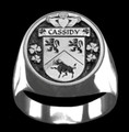Cassidy Irish Coat Of Arms Family Crest Mens Sterling Silver Ring