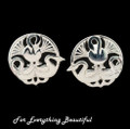 Three Nornes Norse Design Stud Small Sterling Silver Earrings