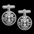Collins Irish Coat Of Arms Claddagh Sterling Silver Family Crest Cufflinks