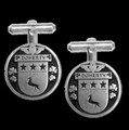 Doherty Irish Coat Of Arms Claddagh Sterling Silver Family Crest Cufflinks