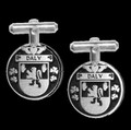 Daly Irish Coat Of Arms Claddagh Sterling Silver Family Crest Cufflinks