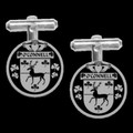OConnell Irish Coat Of Arms Claddagh Sterling Silver Family Crest Cufflinks