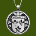 Montgomery Irish Coat Of Arms Claddagh Round Pewter Family Crest Pendant