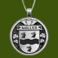 Miller Irish Coat Of Arms Claddagh Round Pewter Family Crest Pendant