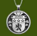 Murray Irish Coat Of Arms Claddagh Round Pewter Family Crest Pendant