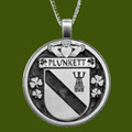 Plunkett Irish Coat Of Arms Claddagh Round Pewter Family Crest Pendant