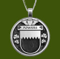 Powers Irish Coat Of Arms Claddagh Round Pewter Family Crest Pendant