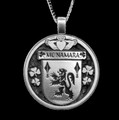 McNamara Irish Coat Of Arms Claddagh Round Silver Family Crest Pendant