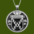 Prendergast Irish Coat Of Arms Claddagh Round Pewter Family Crest Pendant